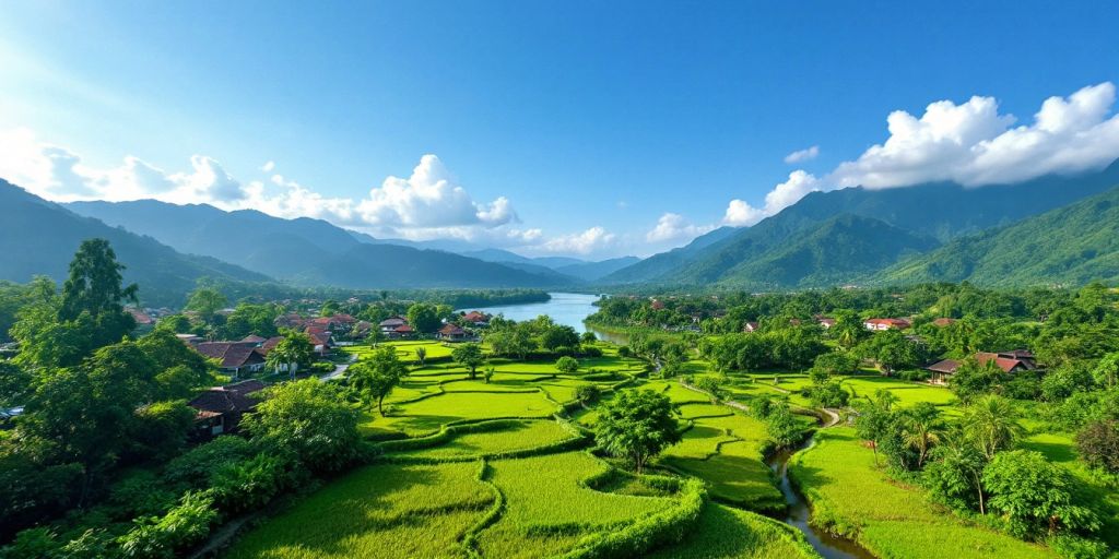 Pemandangan desa Tanjung Alai yang indah dan tenang.