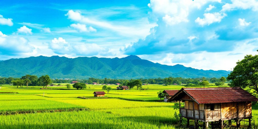 Pemandangan desa Tanjung Alai yang indah dan alami.