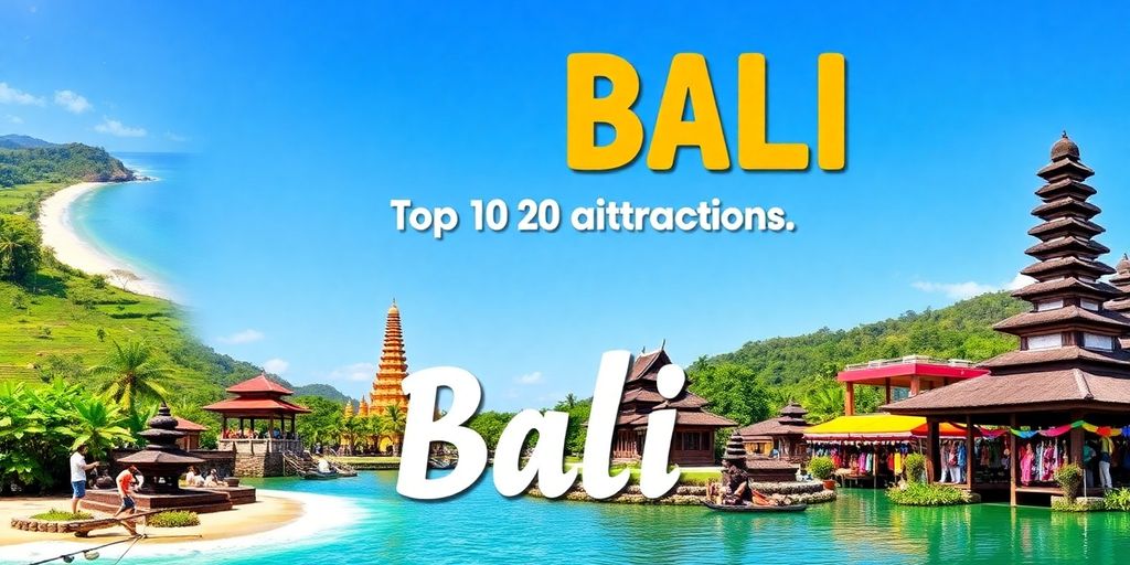 Kolase tempat wisata favorit di Bali untuk tahun 2024.